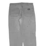 DICKIES Mens Jeans Grey Relaxed Straight Denim Medium W36 L34 Workwear Zip