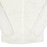 FILA Womens White Faux Fur Jacket L Polyester Zip Up Casual Cozy Outerwear