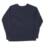 CHAMPION Mens Blue Navy Crew Neck S Cotton Blend Pullover Sweatshirt Logo