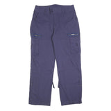 Mens Regular Blue Cotton Blend Cargo Trousers W34 L30 Utility Pocket Zip Closure