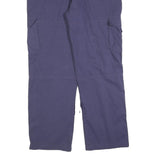 Mens Regular Blue Cotton Blend Cargo Trousers W34 L30 Utility Pocket Zip Closure