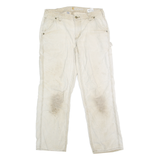 CARHARTT Womens Cotton Blend Beige Regular Fit Straight Trousers W30 L28