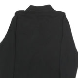 LACOSTE Mens Black Cotton Long Sleeve Plain Polo Shirt S Classic Sport
