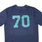 NIKE Mens Blue Mariners Baseball T-Shirt L Short Sleeve V-Neck Sports Jersey