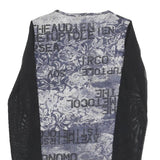 TWISTER Womens Blue & Black Printed Top Long Sleeve Crew Neck Size M Stylish