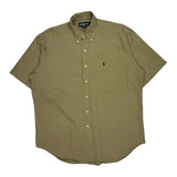 Blaire Ralph Lauren Short Sleeve Shirt - Large Khaki Cotton