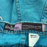 Silver Tab Levis Baggy Denim Shorts - 30W UK 10 Blue Cotton