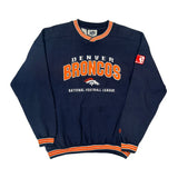 Denver Broncos Lee Sport Football Sweatshirt - Large Navy Polyester Blend