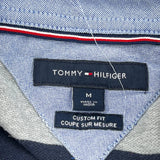 Tommy Hilfiger Striped Polo Shirt - Medium Yellow Cotton