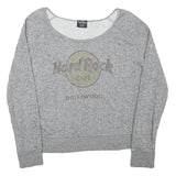 HARD ROCK CAFE Womens Grey Hollywood Pullover Sweatshirt M Cotton Blend