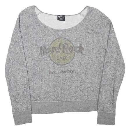 HARD ROCK CAFE Womens Grey Hollywood Pullover Sweatshirt M Cotton Blend