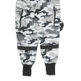 FB SISTERS Womens Polyester Grey & Black Camouflage Regular Tapered Trousers W22