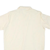 WEEKS END Mens Cream Shirt M Cotton Blend Short Sleeve Casual Summer