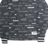 AIR JORDAN Mens Black Flight Club S Polyester Jacket Zip Coach Patterned