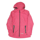 SHERPA Womens Pink Outdoor Jacket L Polyester Blend Woven Plain Zip Hooded