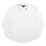 TOMMY HILFIGER Mens White Cotton Shirt 2XL Classic Long Sleeve Button Shirt