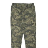Mens Cotton Blend Slim Fit Camouflage Trousers Drawstring W27 L27 Casual