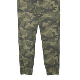 Mens Cotton Blend Slim Fit Camouflage Trousers Drawstring W27 L27 Casual