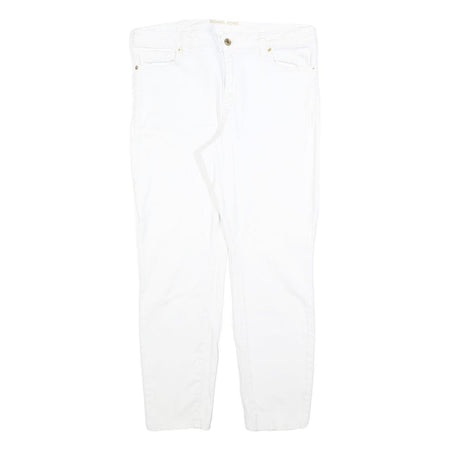 MICHAEL KORS Womens Cotton Blend White Slim Skinny Trousers W32 L28 Stylish
