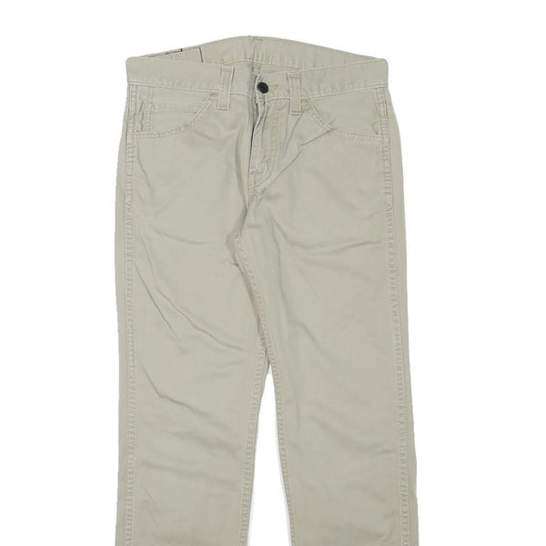 LEVI'S Mens Cotton Blend Beige Slim Straight Trousers W29 L28 Casual Zip
