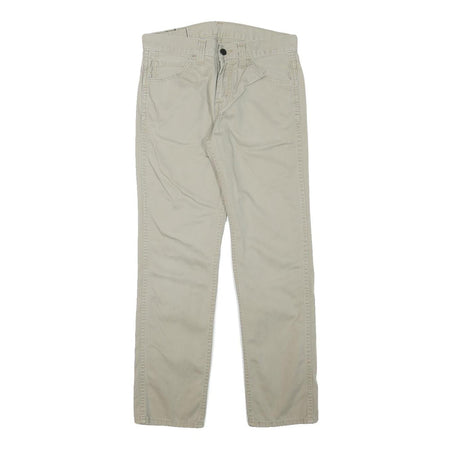 LEVI'S Mens Cotton Blend Beige Slim Straight Trousers W29 L28 Casual Zip