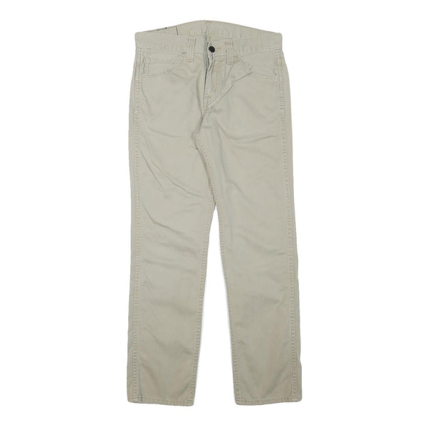 LEVI'S Mens Cotton Blend Beige Slim Straight Trousers W29 L28 Casual Zip