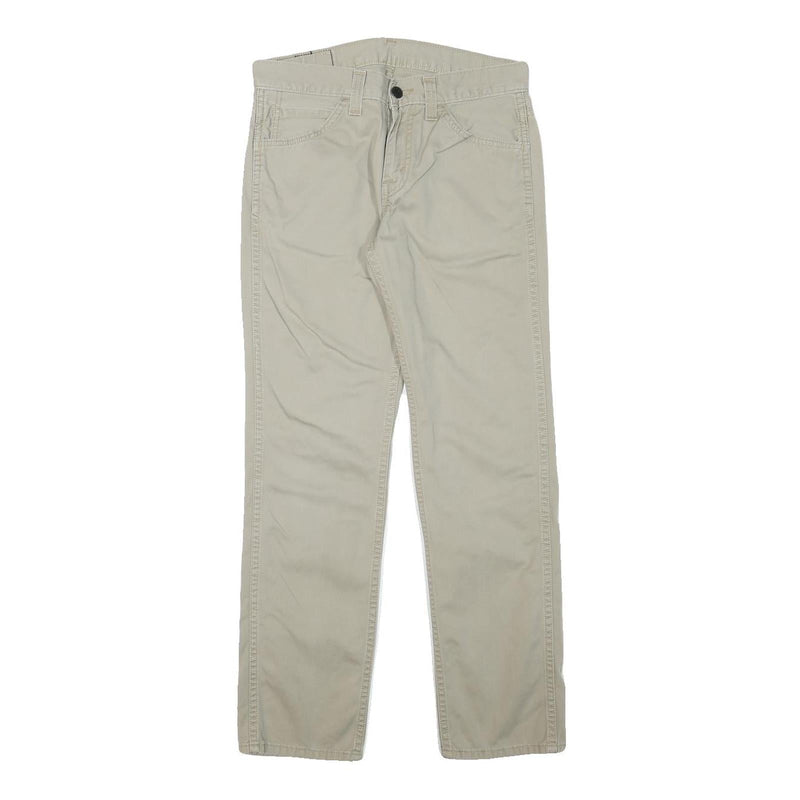LEVI'S Mens Cotton Blend Beige Slim Straight Trousers W29 L28 Casual Zip