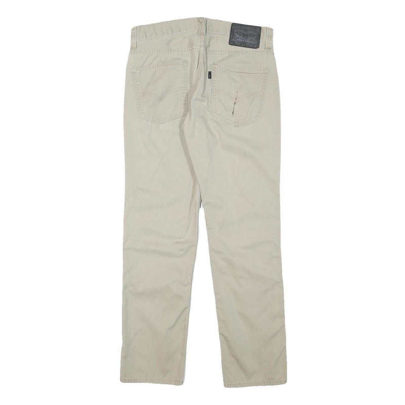 LEVI'S Mens Cotton Blend Beige Slim Straight Trousers W29 L28 Casual Zip
