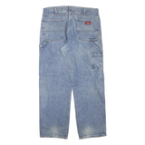 DICKIES Mens Regular Fit Blue Denim Jeans W36 L32 Workwear Carpenter Style Zip