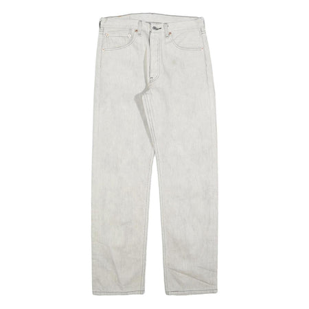 LEVI'S 501 Mens Jeans White Regular Straight Denim Light W32 L31 Classic Button