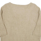 ZARA Womens Beige Wool Blend Plain Crew Neck Chunky Knit Jumper M Comfortable