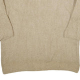 ZARA Womens Beige Wool Blend Plain Crew Neck Chunky Knit Jumper M Comfortable