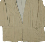 ZARA Womens Beige Cotton Blend Relaxed Jacket L Plain Minimalist Lightweight