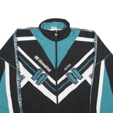 JAKO SPORT Mens Black & Teal Retro Sports Jacket 2XL Polyester Zip Track