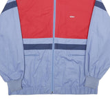 ALPIN Mens Red & Light Blue Sports Track Jacket XL Polyester Blend Colourblock