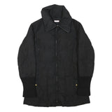 MAX&CO Womens Black Jacket S Polyester Blend Plain Zip Button Collar Casual Wear