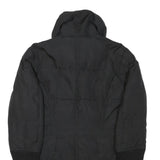 MAX&CO Womens Black Jacket S Polyester Blend Plain Zip Button Collar Casual Wear