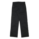 DRIVER Womens Black Regular Fit Straight Leg Trousers W27 L30 Zip Polyester