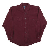 COLD STORAGE Mens Maroon Cotton Blend Shirt L Button Front Casual Workwear