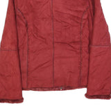REP SPORT Womens Red Suede Zip Up Jacket M Suede Plain Stylish Casual Outerwear