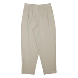 Womens Relaxed Fit Beige Trousers Polyester Blend W30 L28 Zip Casual Smart