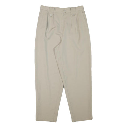 Womens Relaxed Fit Beige Trousers Polyester Blend W30 L28 Zip Casual Smart