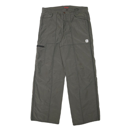 TRAILER Mens Polyester Blend Relaxed Grey Trousers W34 L32 Functional Zip