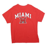 Mens Red Miami Graphic T-Shirt L Short Sleeve Crew Neck Cotton Blend Casual