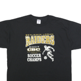 JERZEES Mens Black Benjamin Logan Raiders Graphic T-Shirt L Short Sleeve Crew