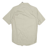 WRANGLER Mens Beige Short Sleeve Cotton Shirt S Casual Two Pocket Button Front