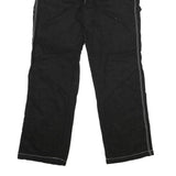 Black Womens Regular Fit Straight Cotton Jeans W32 L31 Contrast Stitching Button