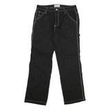 Black Womens Regular Fit Straight Cotton Jeans W32 L31 Contrast Stitching Button