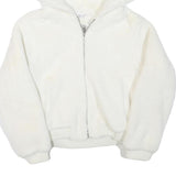 KIZELL Girls White Faux Fur Zip Hooded Jacket S Polyester Blend Cute Ear Detail