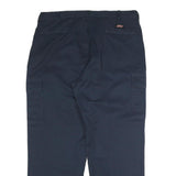 DICKIES Mens Polyester Blend Navy Blue Regular Straight Trousers W40 L30